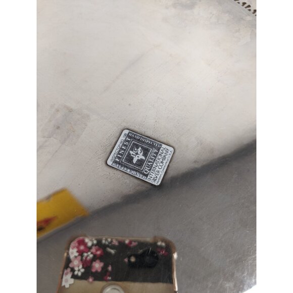 Vintage International Silver Rope Edge Pierced Serving Tray Platter 15" Engraved - Picture 4 of 5